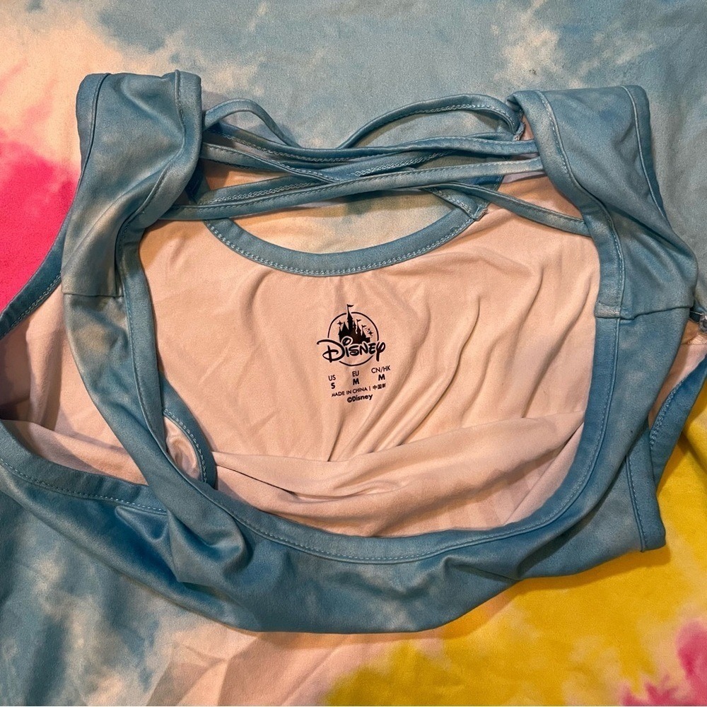 Disney Parks Tie Dye Racerback Tank Mini Dress Pastel Rainbow S - Picture 6 of 8